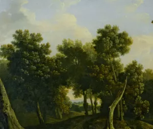 Wooded Landscape with Figures by a Path by James Arthur O'Connor Oil Painting