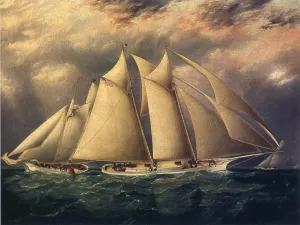 Yacht 'Alice' Rounding the Buoy by James E Buttersworth Oil Painting
