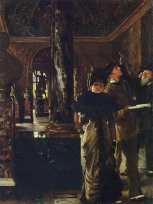 Foreign Visitors at The Louvre by James Tissot Oil Painting