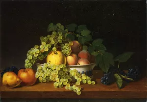 Still Life of Fruit with a Porcelain Bowl by James Peale Oil Painting