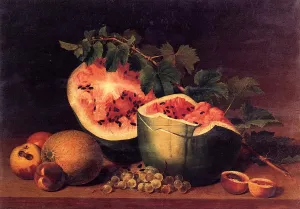 Still Life with Broken Watermelon by James Peale Oil Painting