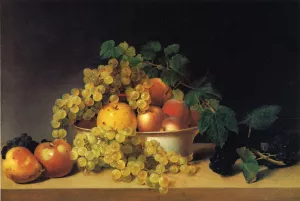 Still Life with Fruit on a Tabletop by James Peale Oil Painting