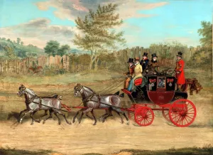 The London to Hastings Royal Mail Coach by James Pollard Oil Painting