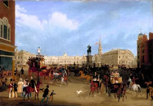 Trafalgar Square by James Pollard Oil Painting