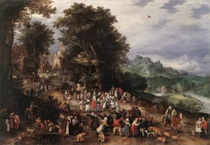A Flemish Fair by Jan Bruegel The Elder Oil Painting