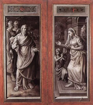 Triptych of the Micault Family Closed by Jan Cornelisz Vermeyen Oil Painting