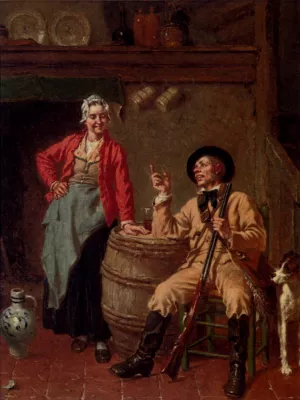 Refreshment After The Shoot by Jan David Col Oil Painting