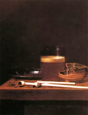 Still-Life with a Mug of Beer by Jan Jansz Van De Velde Oil Painting