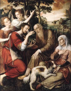 The Healing of Tobit by Jan Massys Oil Painting