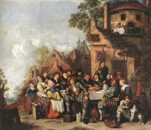 Tavern of the Crescent Moon by Jan Miense Molenaer Oil Painting