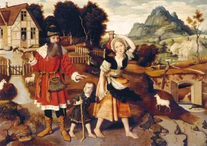Abraham and Hagar by Jan Mostaert Oil Painting
