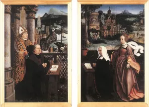 Donor with St Nicholas and His Wife with St Godelina by Jan Provost Oil Painting