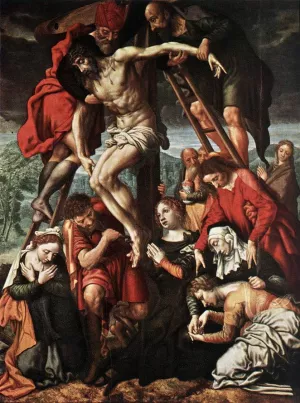 The Descent from the Cross by Jan Sanders Van Hemessen Oil Painting