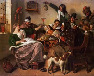 As the Old Sing, So Pipe the Young by Jan Steen Oil Painting