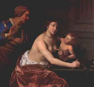 Venus and Amor and an Old Woman by Jan Van Bijlert Oil Painting