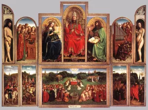 The Ghent Altarpiece Wings Open Oil painting by Jan Van Eyck