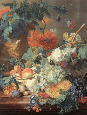 Fruit and Flowers by Jan Van Huysum Oil Painting