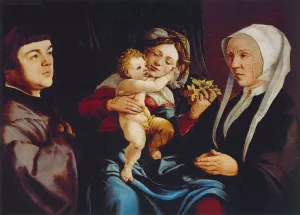 Madonna of the Daffodils with the Child and Donors by Jan Van Scorel Oil Painting