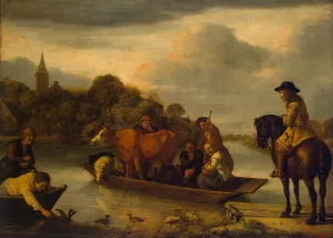 Ferry-Boat by Jan Victors Oil Painting