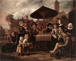 Market Scene with a Quack at His Stall by Jan Victors Oil Painting