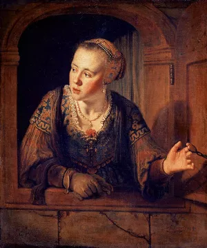 Young Woman at a Window by Jan Victors Oil Painting
