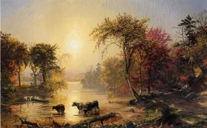 Autumn in America also known as The Susquehanna River Oil painting by Jasper Francis Cropsey