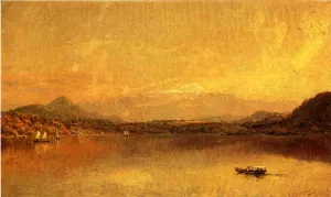 Autumn Landscape with Boaters on a Lake by Jasper Francis Cropsey Oil Painting