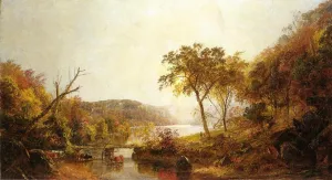 Autumn on Ramapo River, New Jersey by Jasper Francis Cropsey Oil Painting
