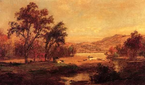 By the Lake by Jasper Francis Cropsey Oil Painting
