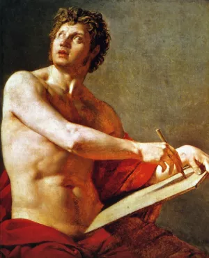Academic Study of a Male Torse by Jean-Auguste-Dominique Ingres Oil Painting
