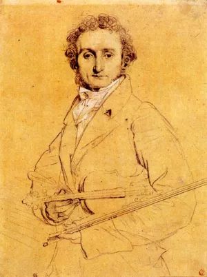 Niccolo Paganini by Jean-Auguste-Dominique Ingres Oil Painting