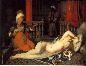 Odalisque with a Slave by Jean-Auguste-Dominique Ingres Oil Painting