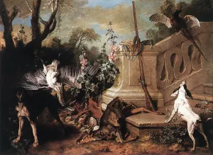 Dead Roe by Jean-Baptiste Oudry Oil Painting