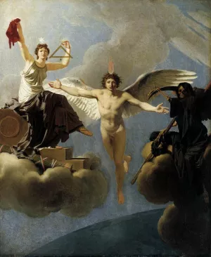 The Genius of France between Liberty and Death by Jean-Baptiste Regnault Oil Painting