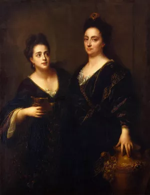 Two Actresses by Jean-Baptiste Santerre Oil Painting
