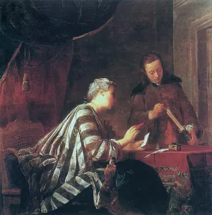 Lady Sealing a Letter by Jean-Baptiste-Simeon Chardin Oil Painting