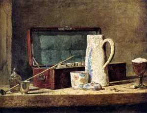 Pipes And Drinking Pitcher by Jean-Baptiste-Simeon Chardin Oil Painting