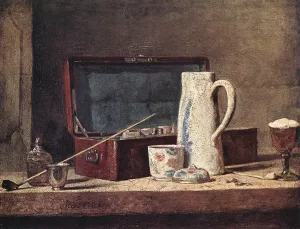 Still-Life with Pipe and Jug by Jean-Baptiste-Simeon Chardin Oil Painting