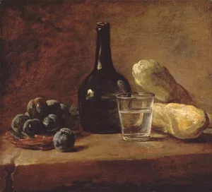Still Life with Plums by Jean-Baptiste-Simeon Chardin Oil Painting