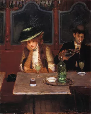 Absinthe Drinkers by Jean Beraud Oil Painting