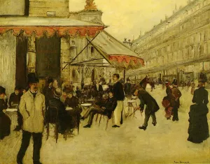 Caf de la Paix by Jean Beraud Oil Painting