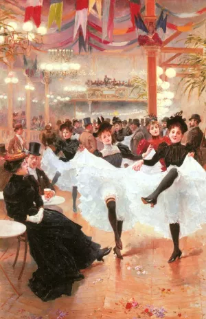 Le Cafe de Paris by Jean Beraud Oil Painting