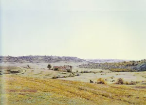 A Young Shepherd In An Extensive Landscape by Jean Ferdinand Monchablon Oil Painting