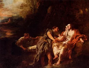 Moses Cast Into The Nile by Jean Francois De Troy Oil Painting