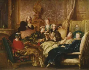 Reading from Moliere by Jean Francois De Troy Oil Painting