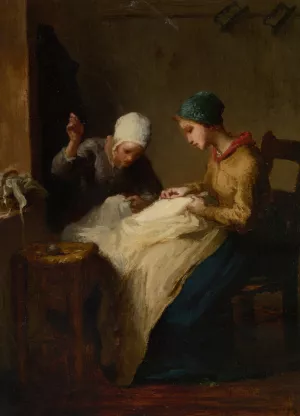 The Young Seamstress by Jean-Francois Millet Oil Painting