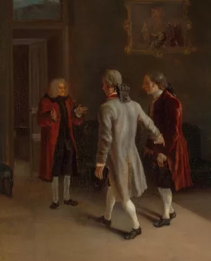 Voltaire Welcoming His Guests by Jean Huber Oil Painting