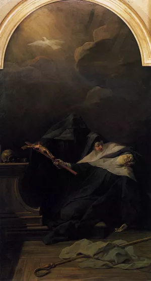 The Death of St Scholastica by Jean Restout II Oil Painting