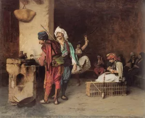 A Cafe in Cairo by Jean-Leon Gerome Oil Painting