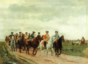 Maurice, Comte de Saxe Leading His Troops by Jean-Louis Ernest Meissonier Oil Painting
